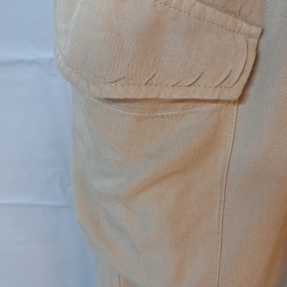 NET 153 Joggers Cargo Beige Medium Rayon Drawstring Waist Lightweight - Picture 5 of 11